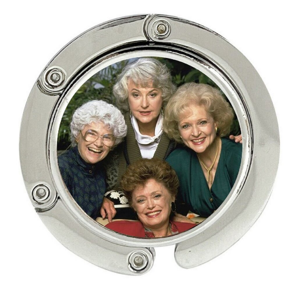The Golden Girls Purse Hanger Foldable Hook Handbag Table Bag Holder Metal Sil.